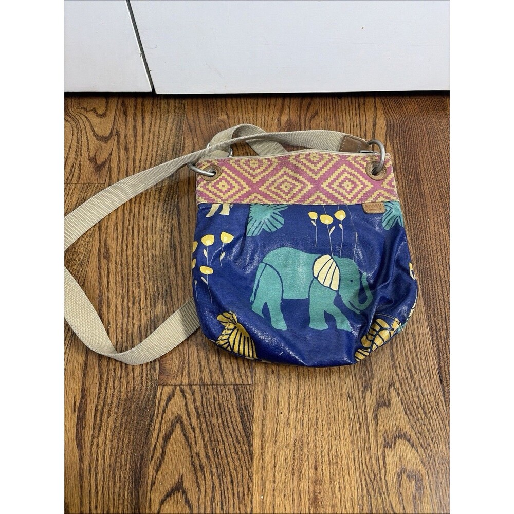 Fossil Key-Per Elephant Print Crossbody Bag Shoulder Purse